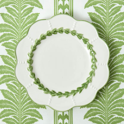 Green Fern Stripe Tablecloth