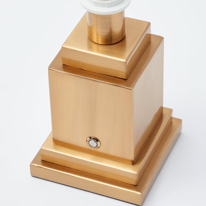 Square Rechargeable Lamp with Putty Lotus Shade (18cm)