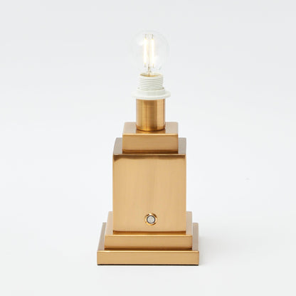 Square Rechargeable Lamp with Green Ikat Shade (18cm)