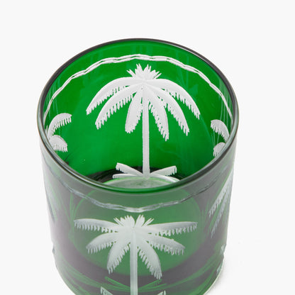 Emerald Palm Tree Glasses (Set of 4)