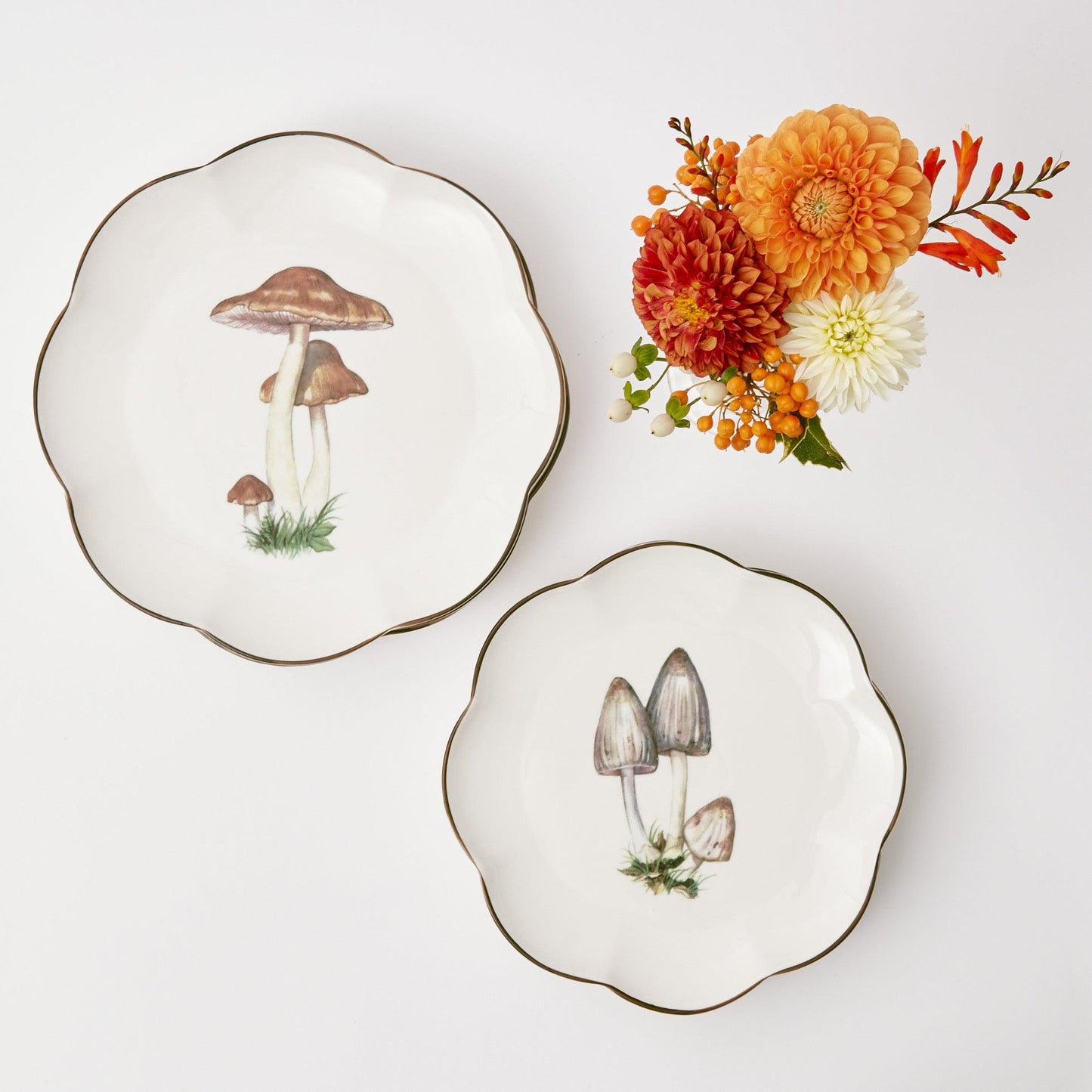 Scalloped Mushroom Starter Plate (Grey)