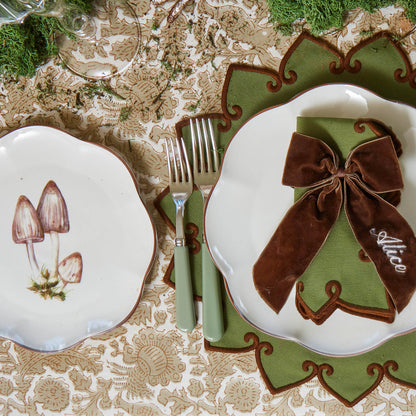 Forest Green & Brown Angelina Placemats & Napkins (Set of 4)