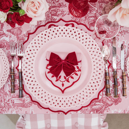 Ruby Red Velvet Napkin Bows (Set of 4)