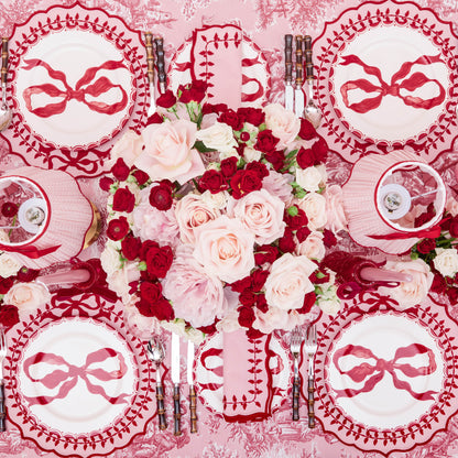 Pink & Red Laurel Napkins (Set of 4)