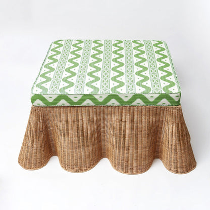 Vivienne Rattan Scalloped Ottoman