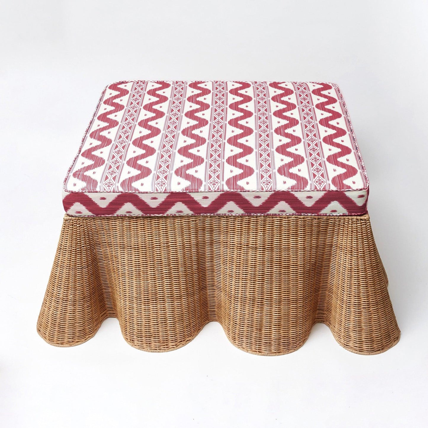 Vivienne Rattan Scalloped Ottoman