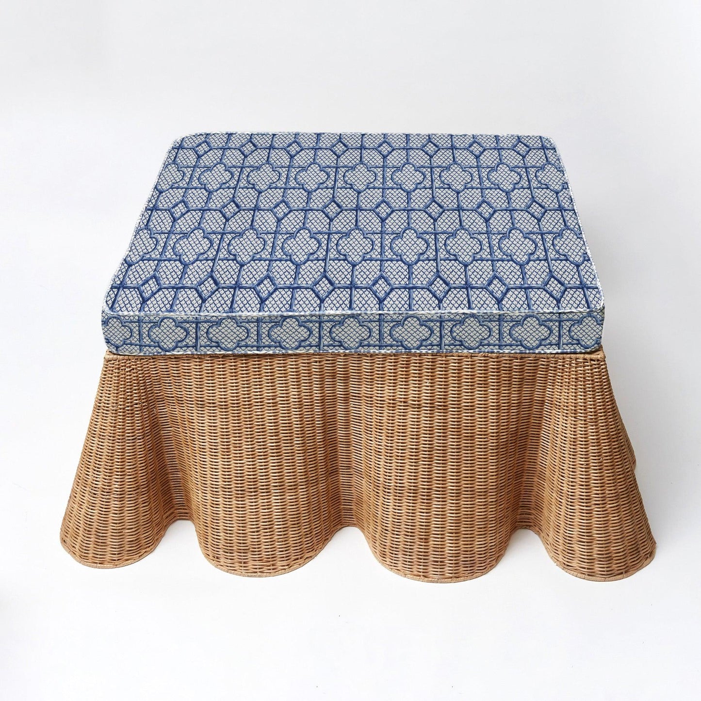 Vivienne Rattan Scalloped Ottoman