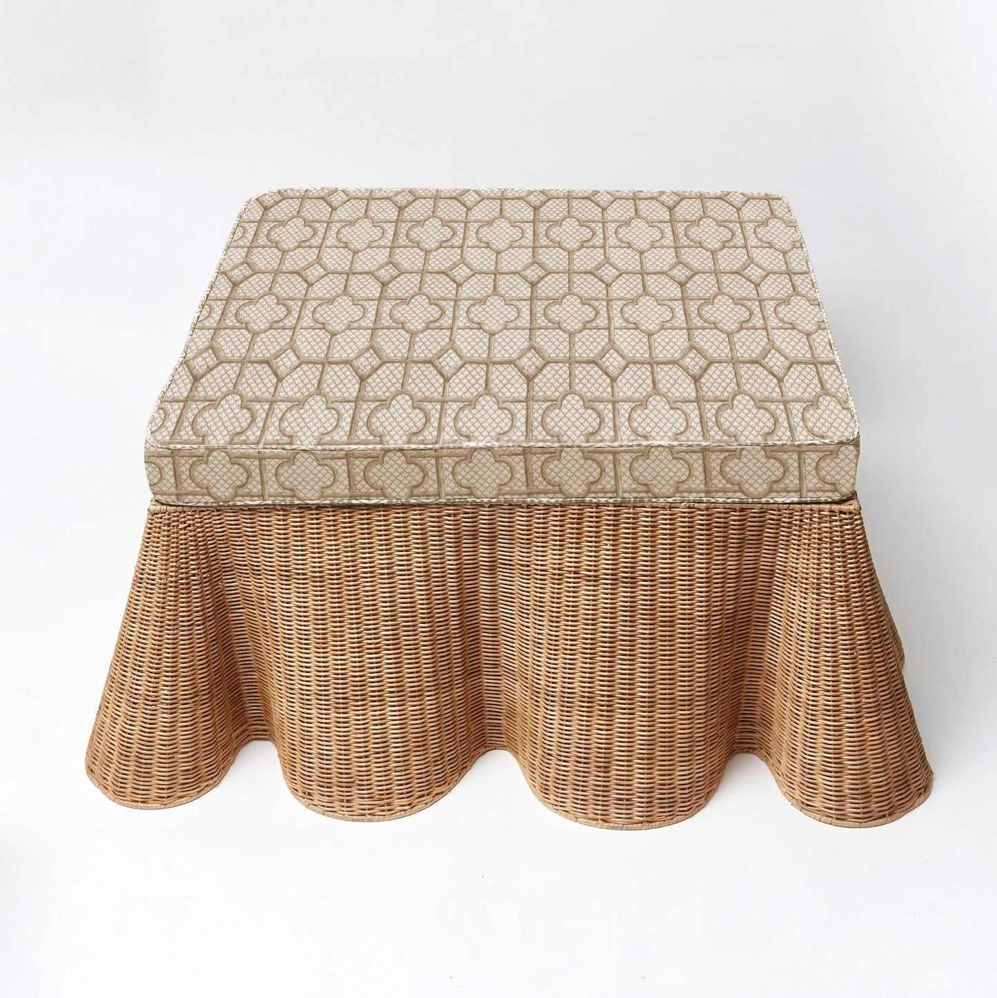 Vivienne Rattan Scalloped Ottoman