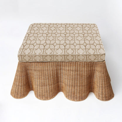 Vivienne Rattan Scalloped Ottoman