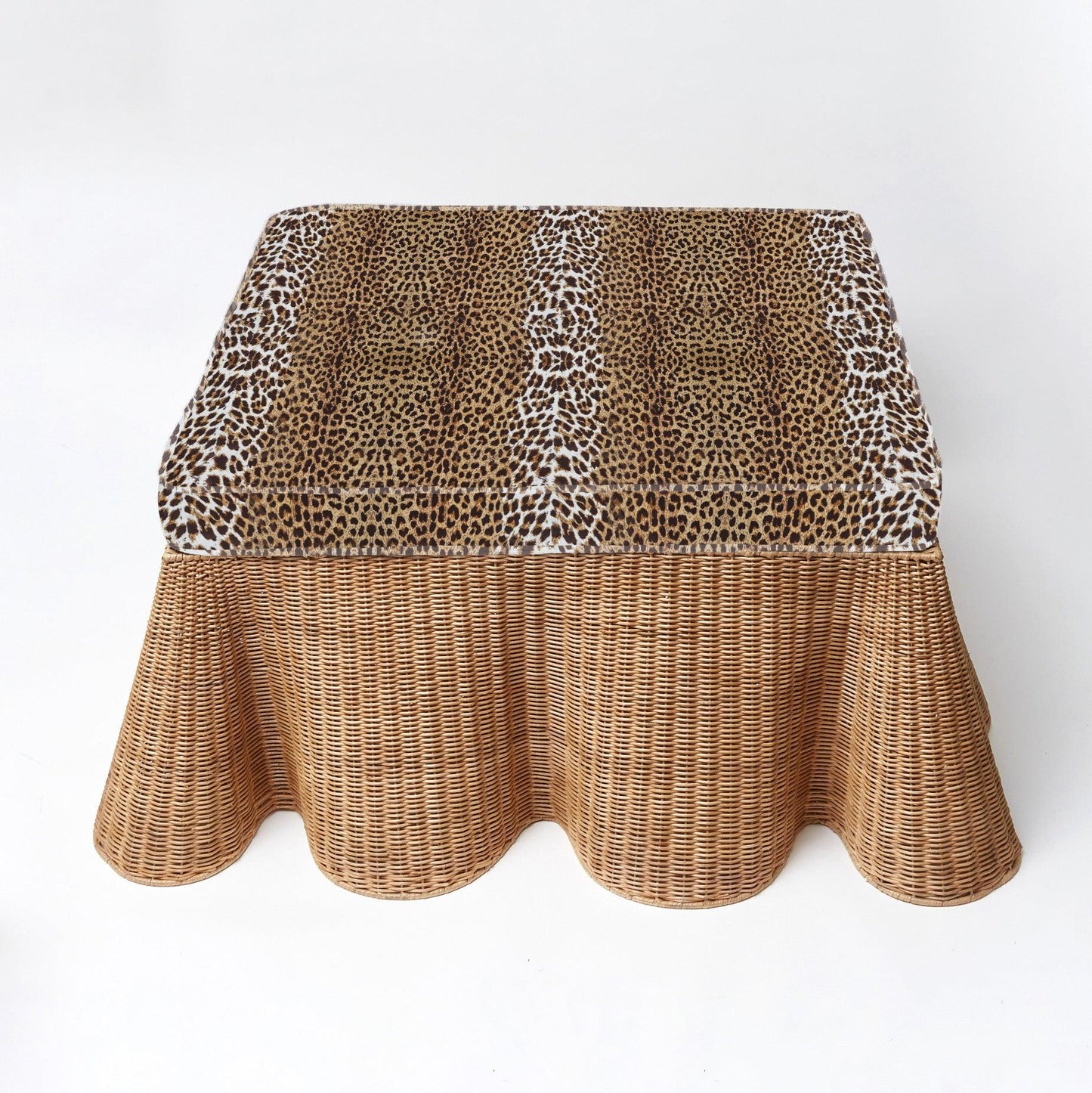 Vivienne Rattan Scalloped Ottoman