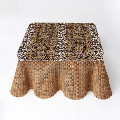 Vivienne Rattan Scalloped Ottoman