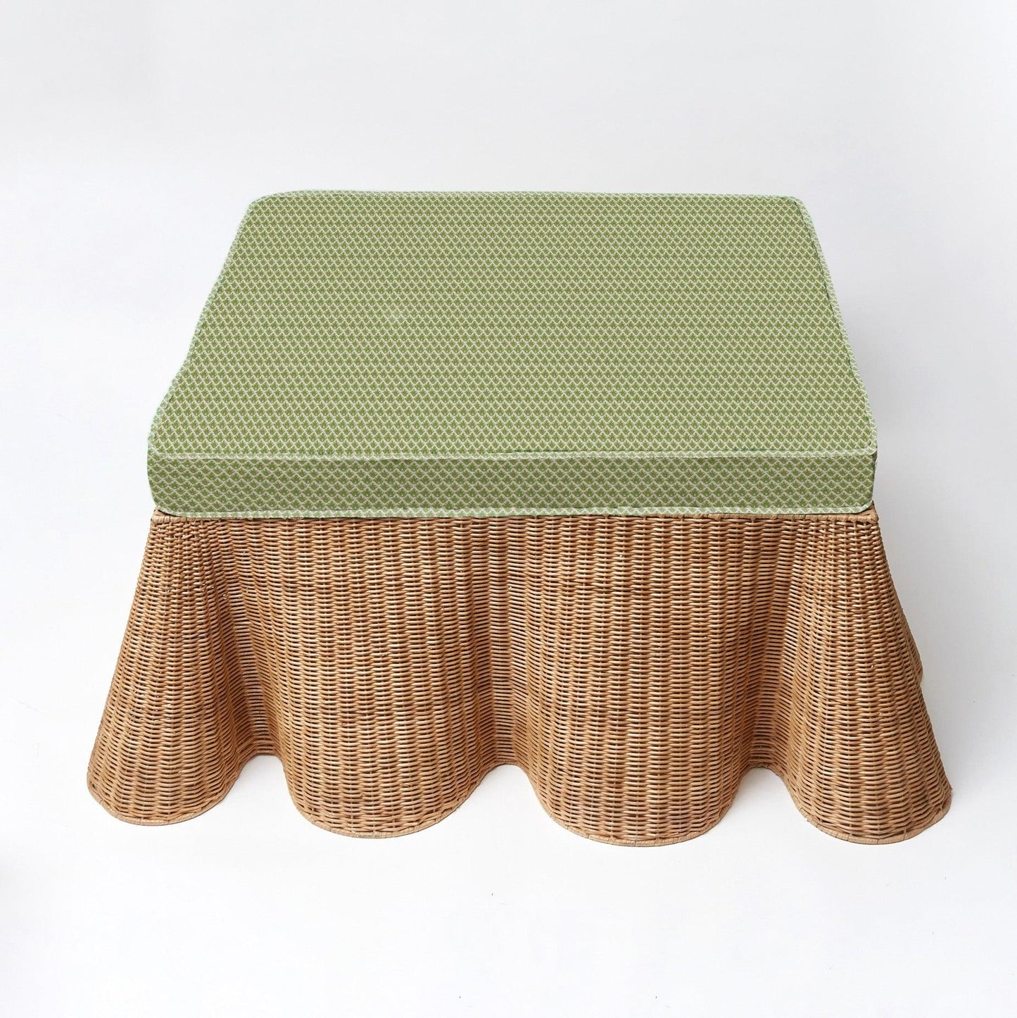 Vivienne Rattan Scalloped Ottoman