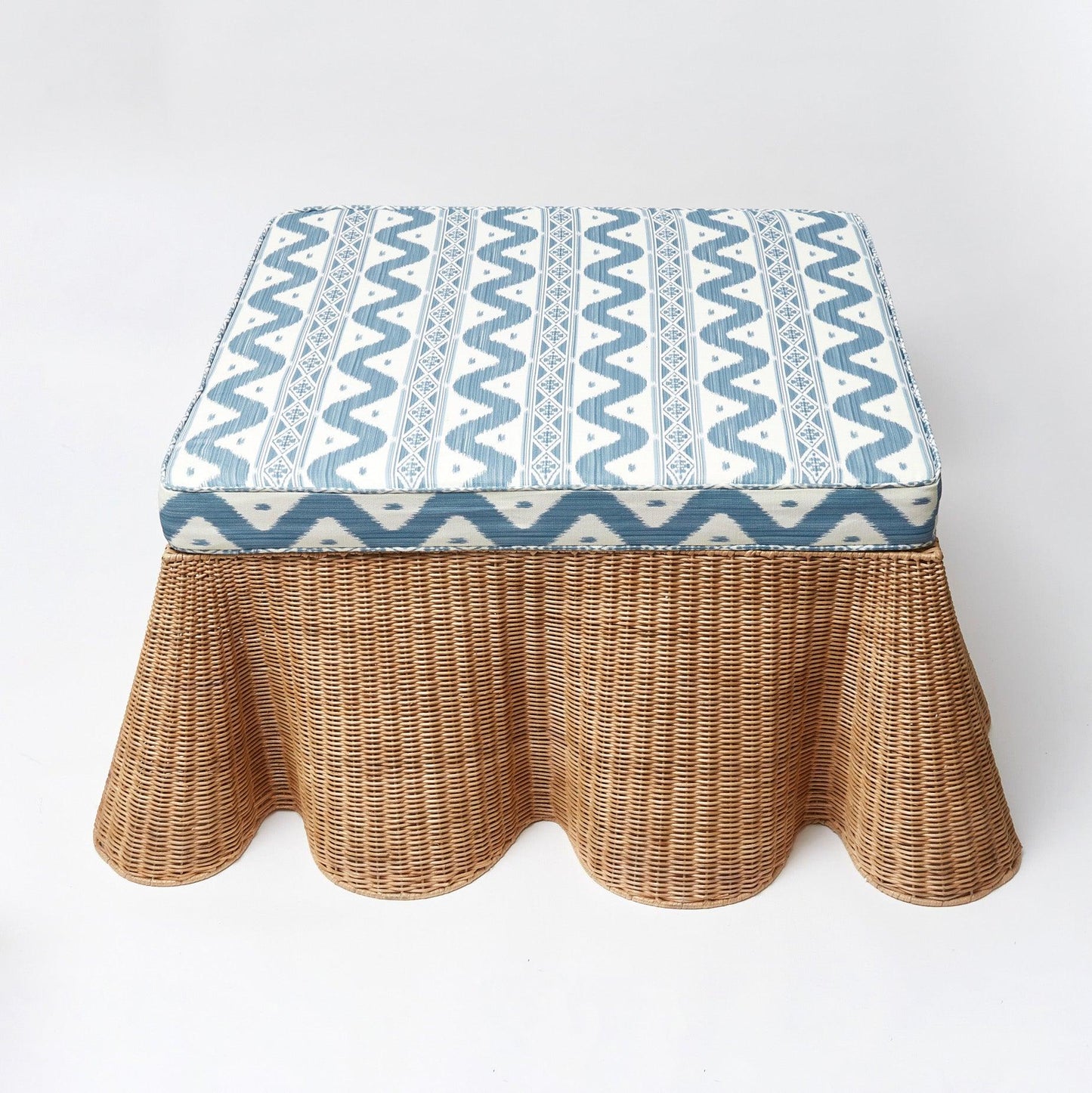 Vivienne Rattan Scalloped Ottoman