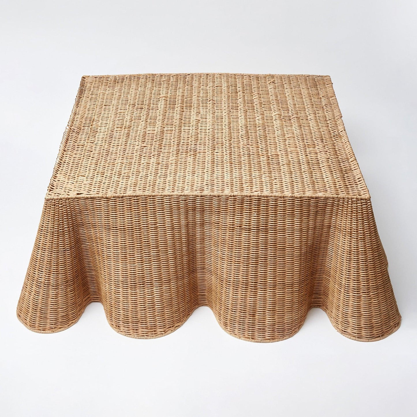 Vivienne Rattan Scalloped Ottoman