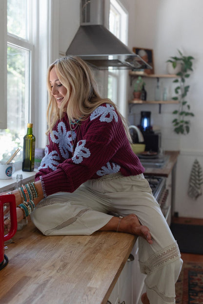 Daisy Belle Sweater - Purple