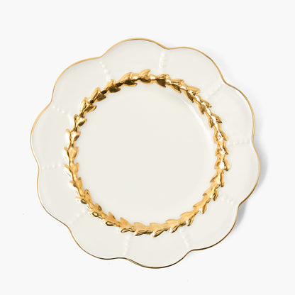 Gold Laurel Dinner & Starter Plates (Set of 8)