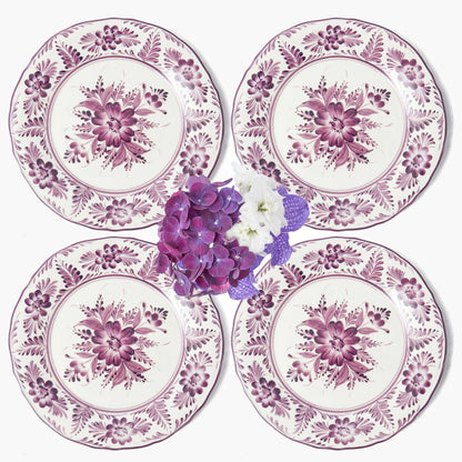 Purple Pandora Dinner & Starter Plates (Set of 8)