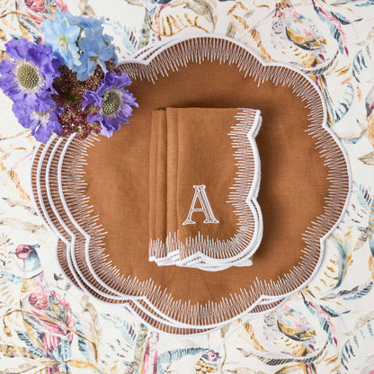 Caramel Alathea Linen Placemats & Napkins (Set of 4)