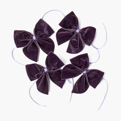 Purple Velvet Napkin Bows (Set of 4)