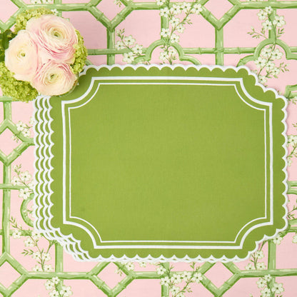 Green Louisa Placemats & Napkins (Set of 4)
