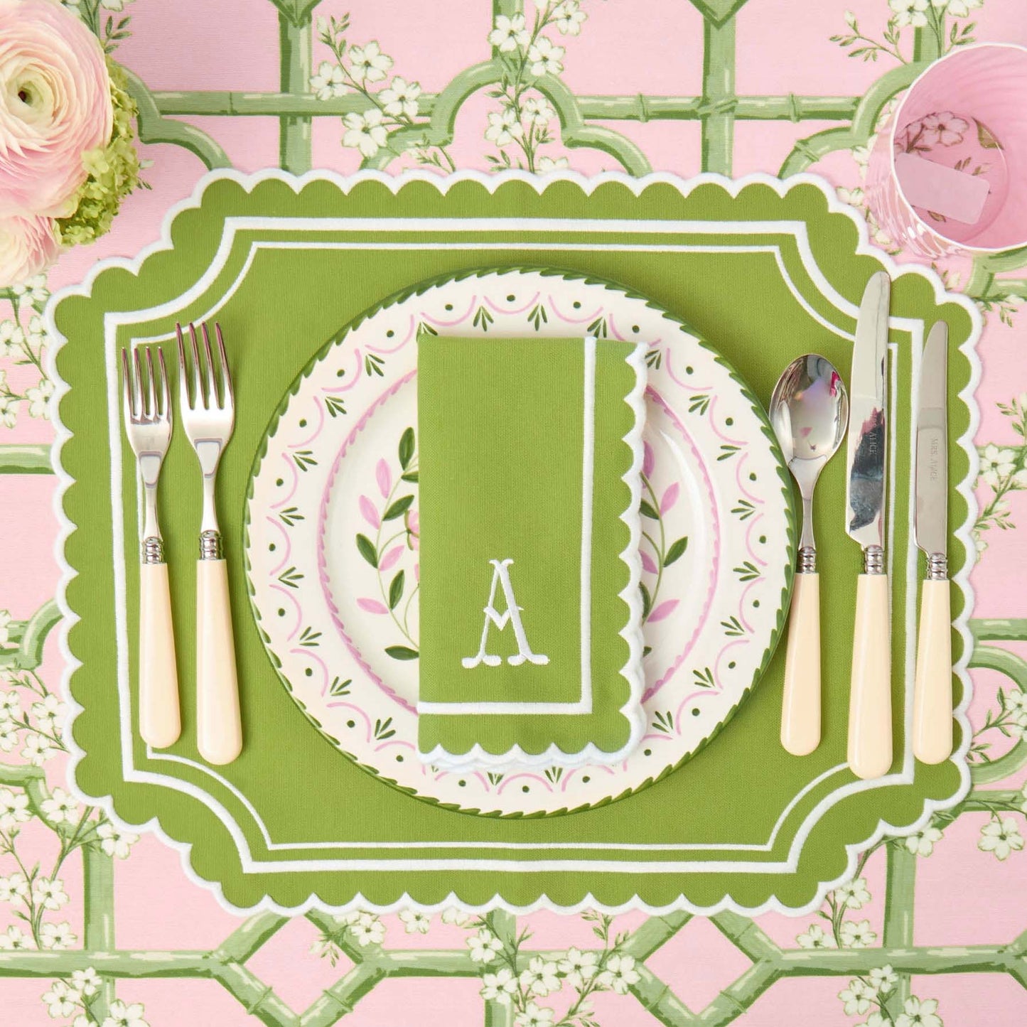 Green Louisa Placemats (Set of 4)