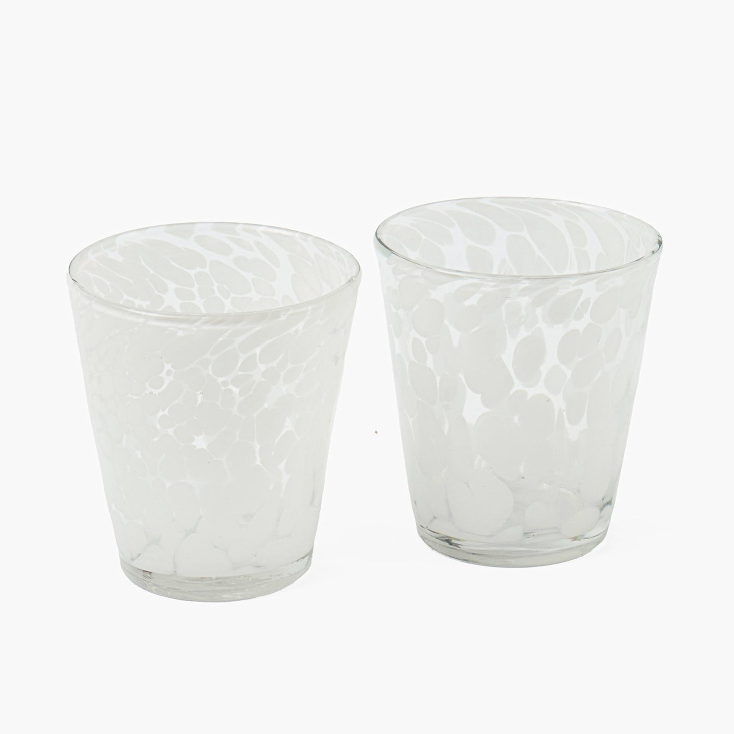 White Dappled Glasses (Set of 4)