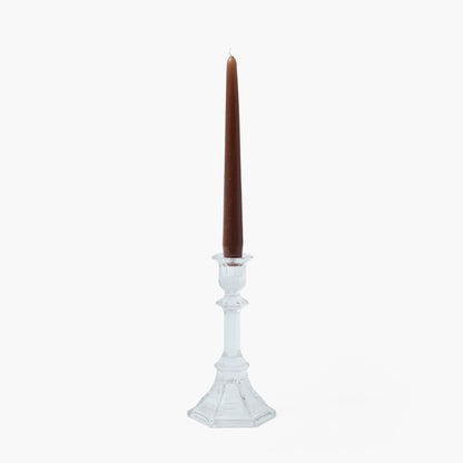 Small Glass Column Candle Holders (Pair)