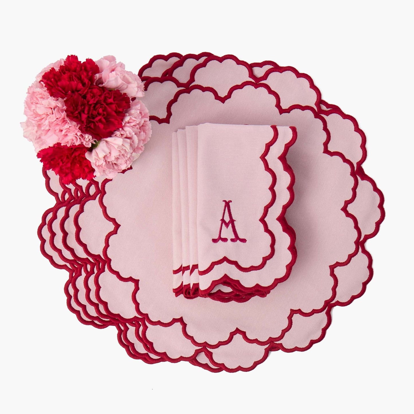 Pink & Red Lily Placemats & Napkins (Set of 4)