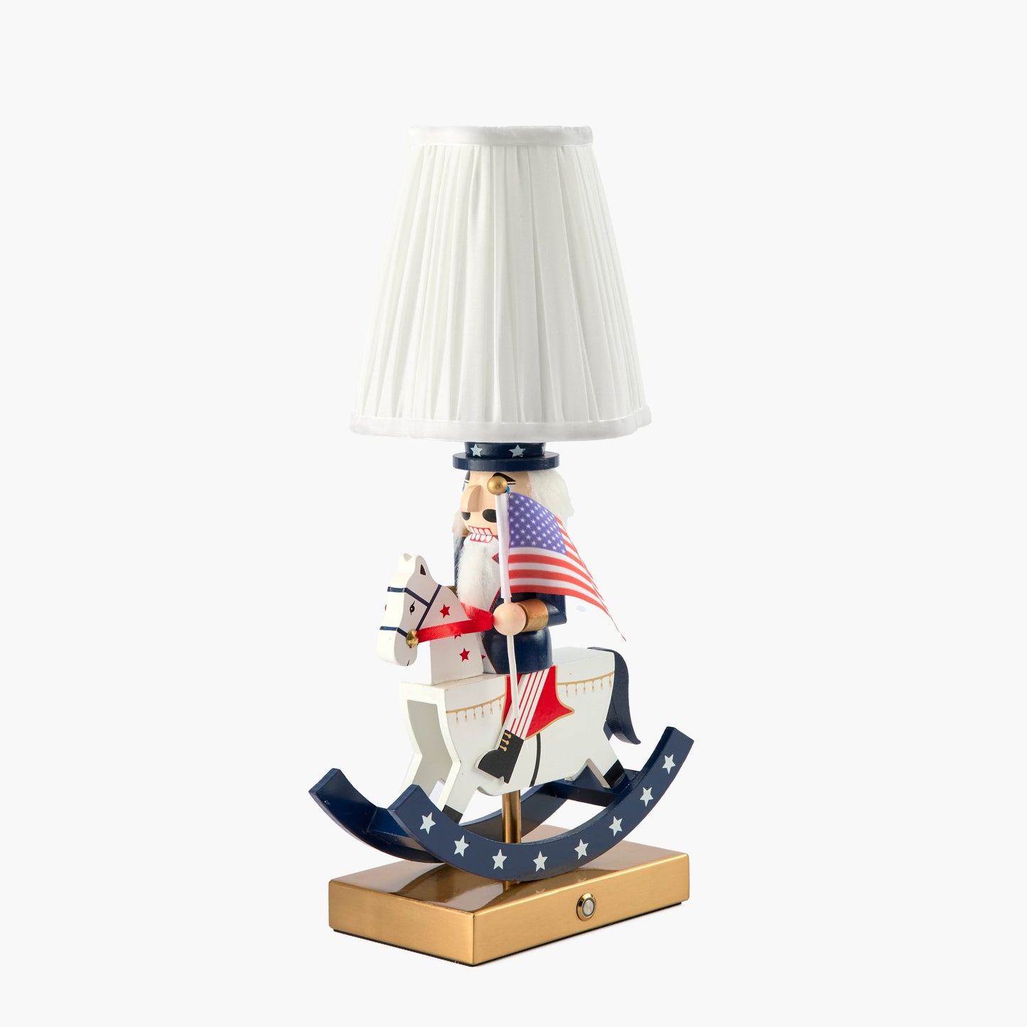 Fourth of July Rechargeable Lamp with Cream Shade (18cm)