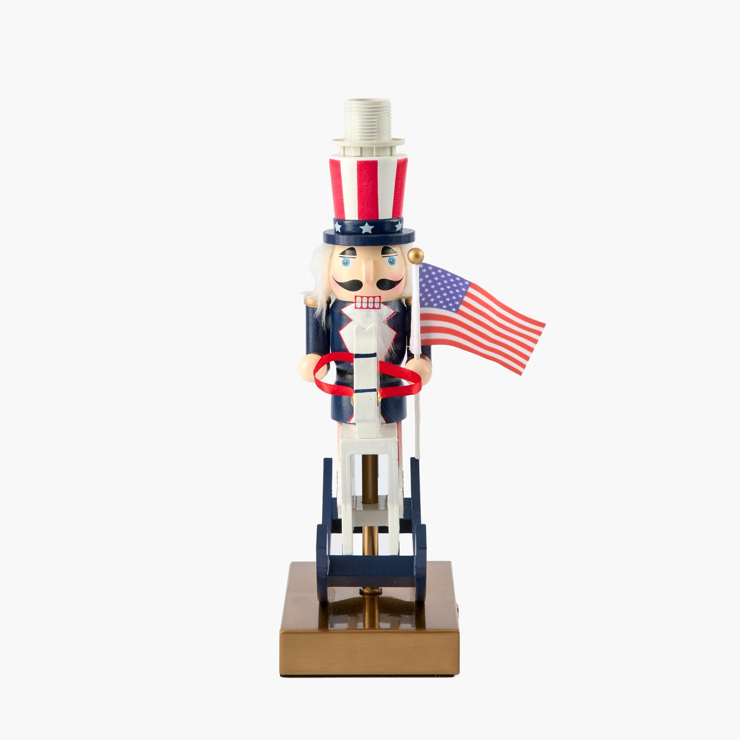 Fourth of July Rechargeable Lamp with Cream Shade (18cm)