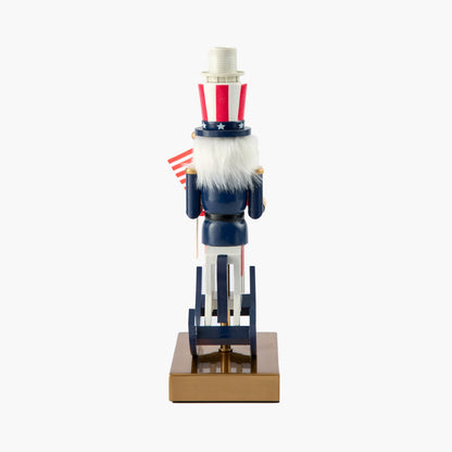 Fourth of July Rechargeable Lamp with Cream Shade (18cm)