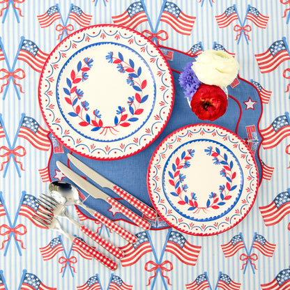 Blue & Red Josephine Dinner Plate
