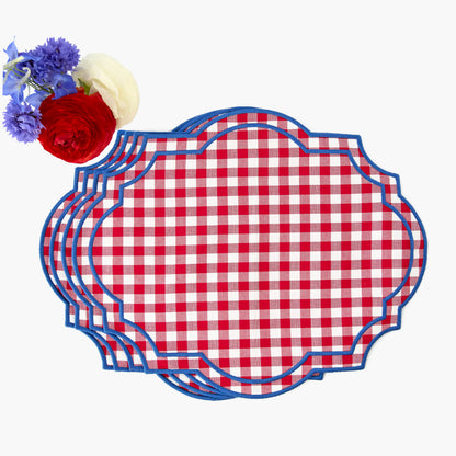 Red Gingham Felix Placemats (Set of 4)