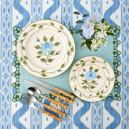Blue & Green Sophia Waxed Placemats (Set of 4)