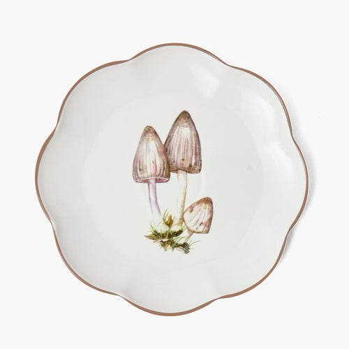 Scalloped Mushroom Starter Plate (Grey)
