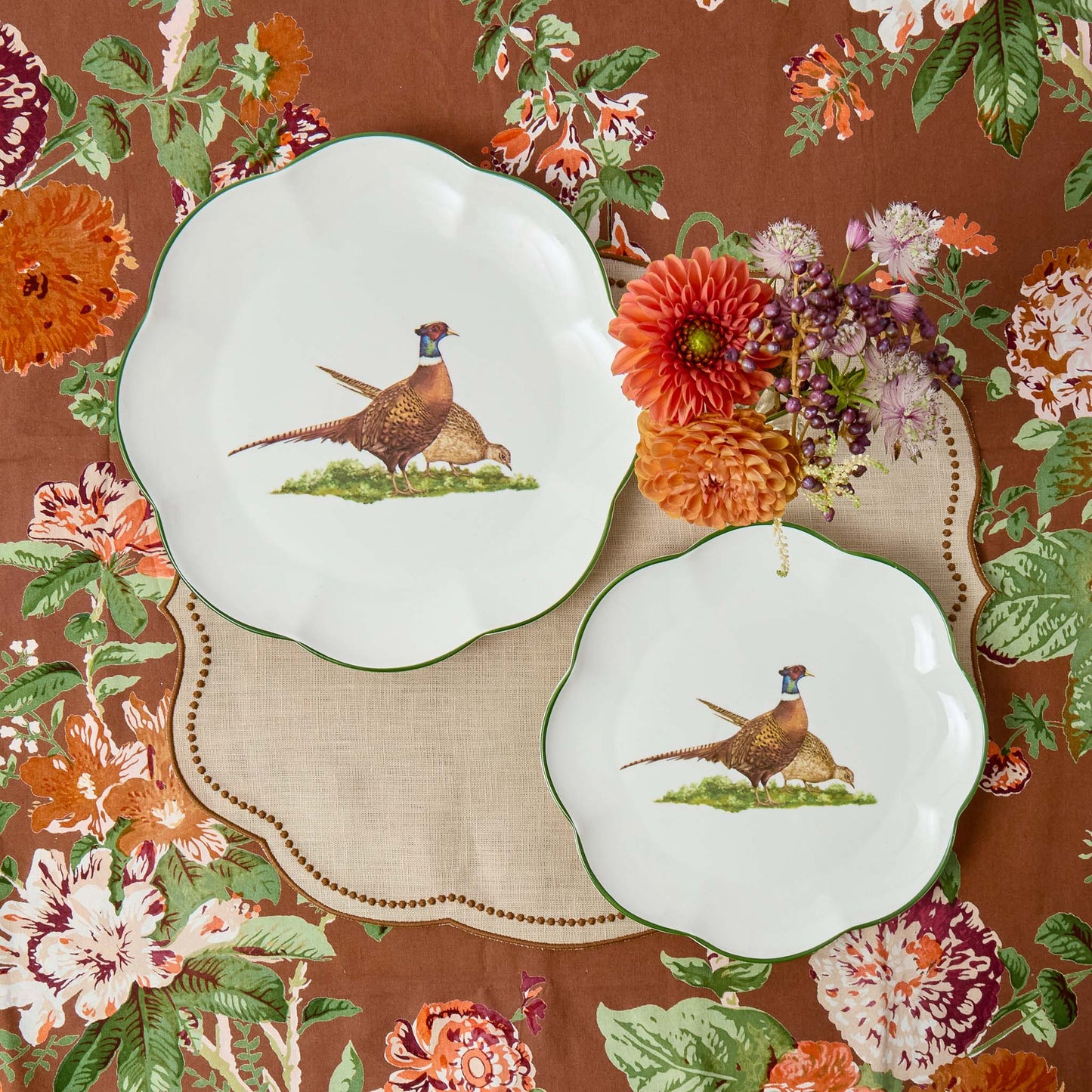 Taupe & Chocolate Eloise Linen Placemats (Set of 4)