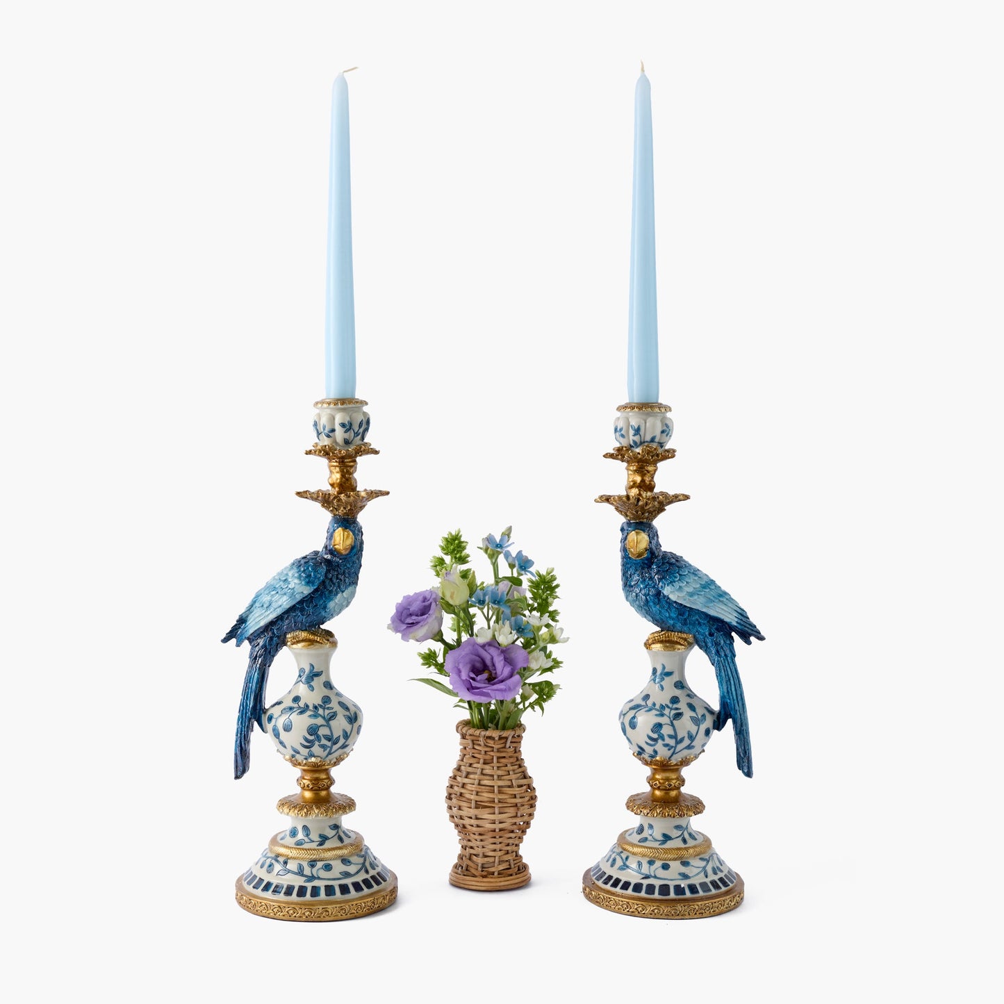 Blue Parrot Candle Set (Soft Blue)