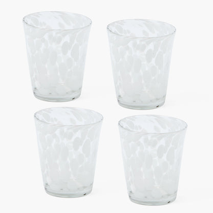 White Dappled Glasses (Set of 4)