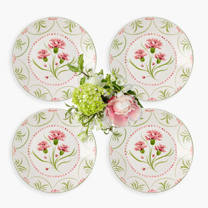 Pink & Green Santa Kristina Starter Plates (Set of 4)