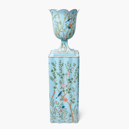 Blue Chinoiserie Tole Urn