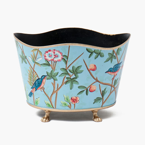 Blue Chinoiserie Tole Planter