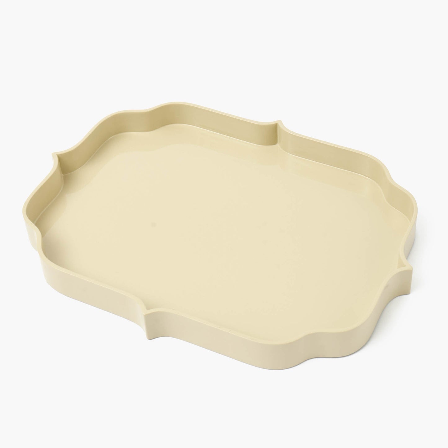 Putty Lacquer Quatrefoil Tray