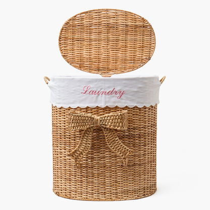 Isabella Rattan Bow Laundry Basket