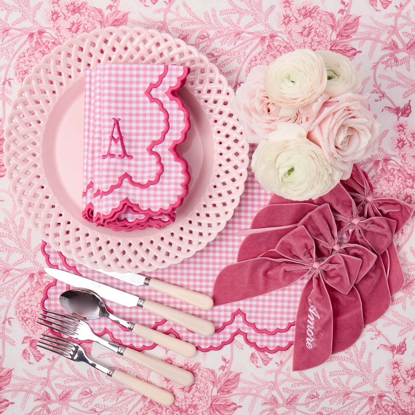 Pink Charlotte Gingham Napkins (Set of 4)