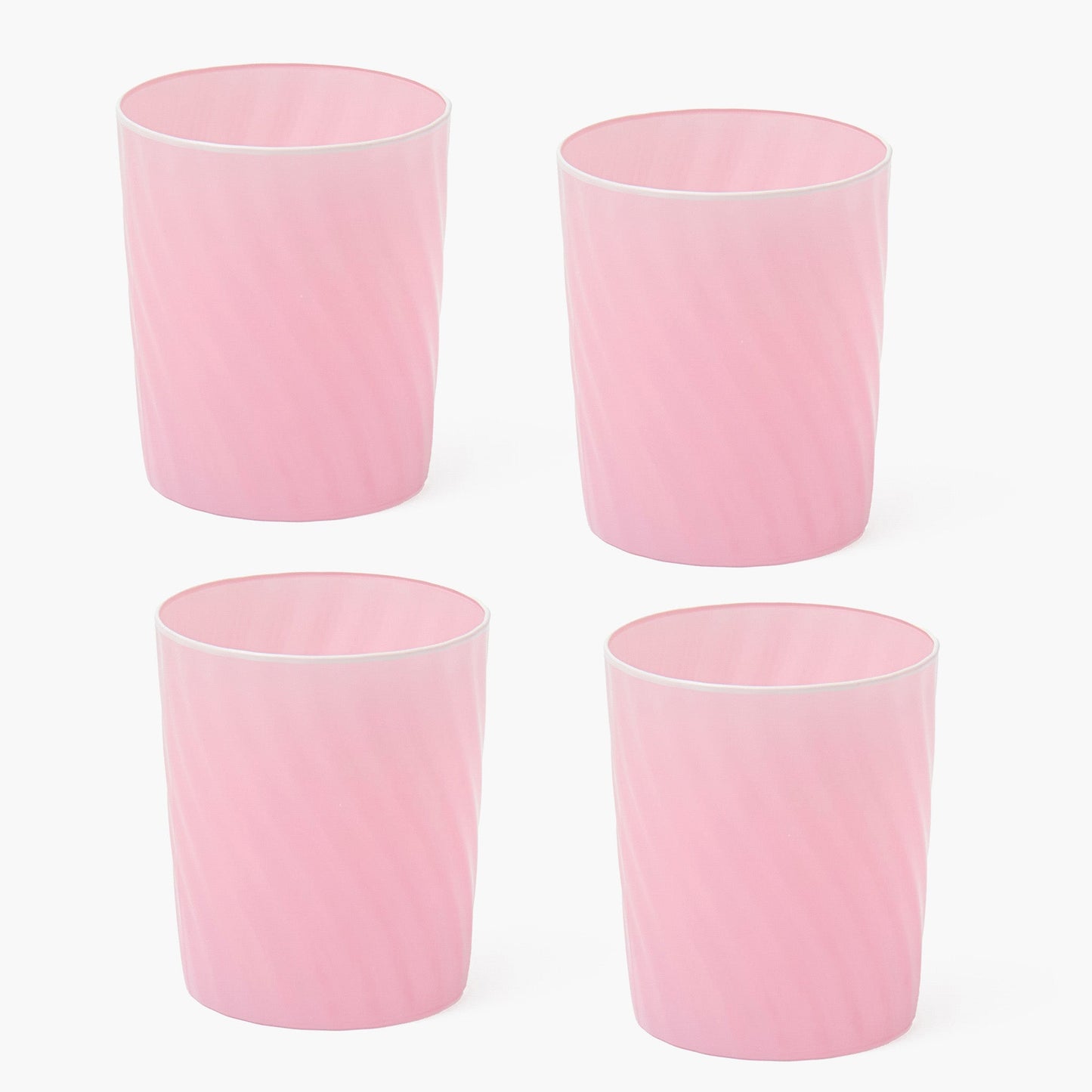 Petal Pink Swirl Water Glasses (Set of 4)