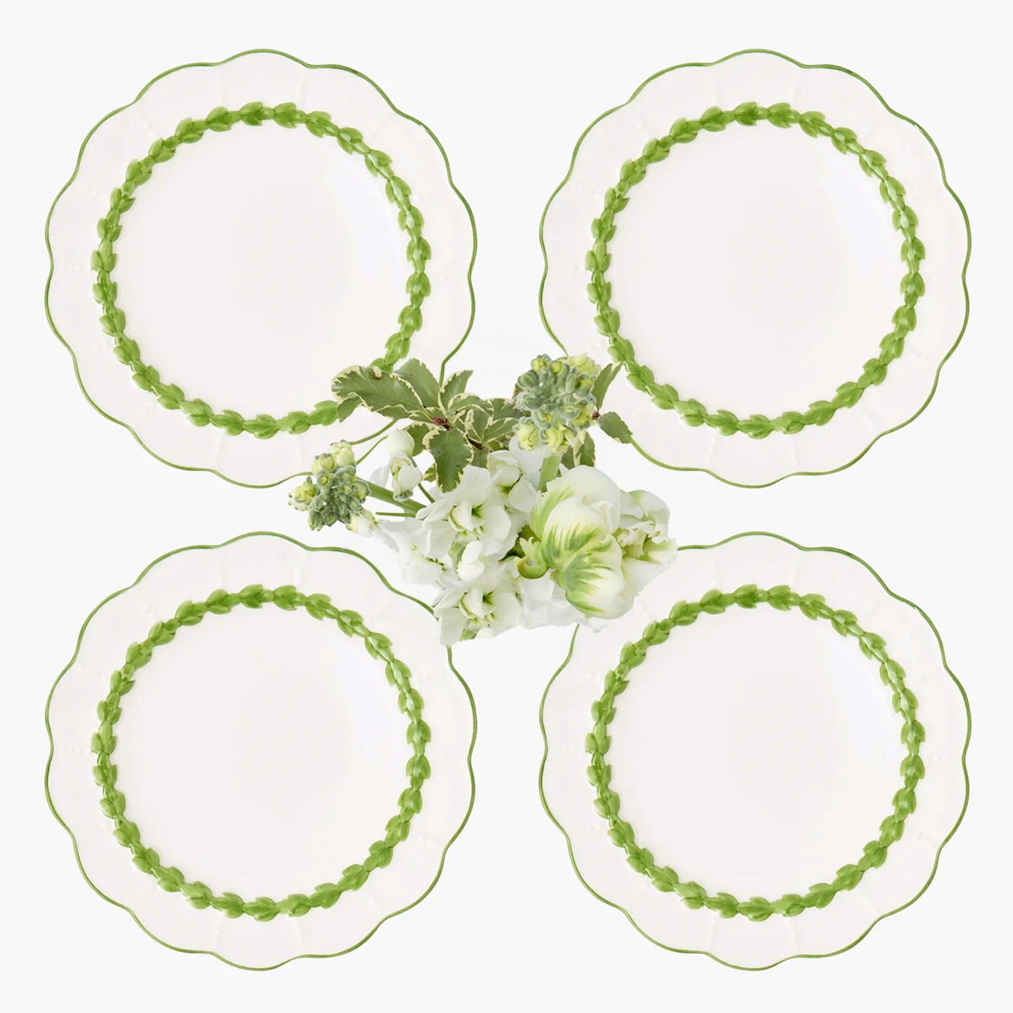 Green Laurel Dinner Plates (Set of 4)